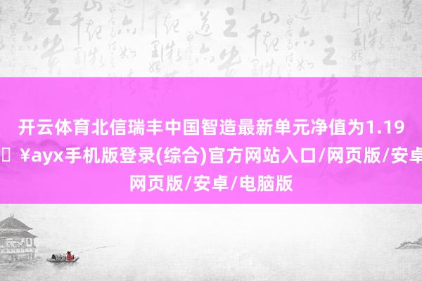 开云体育北信瑞丰中国智造最新单元净值为1.193元-🔥ayx手机版登录(综合)官方网站入口/网页版/安卓/电脑版