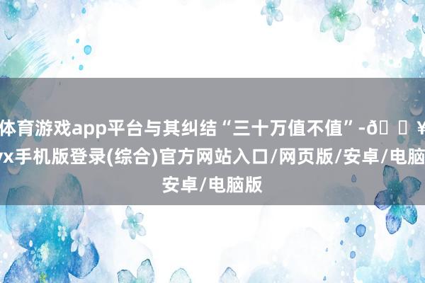 体育游戏app平台与其纠结“三十万值不值”-🔥ayx手机版登录(综合)官方网站入口/网页版/安卓/电脑版
